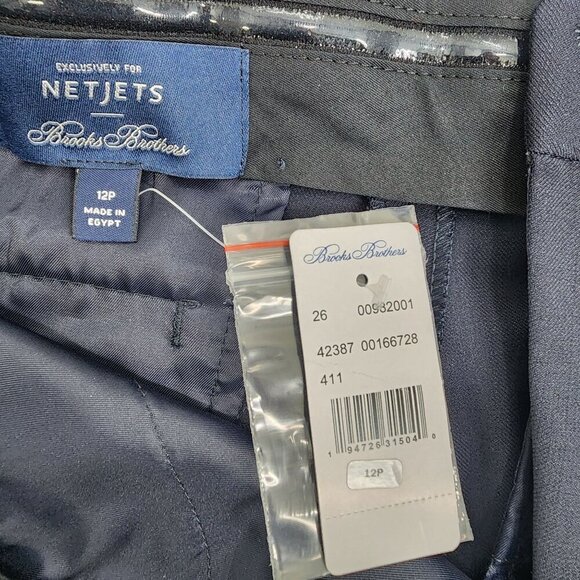 New Brooks Brothers NetJets Airline Pilot Pants Women's Size 12P Dark Blue - Picture 5 of 10